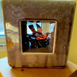 McCoy Pottery Square Bird Vase Purple